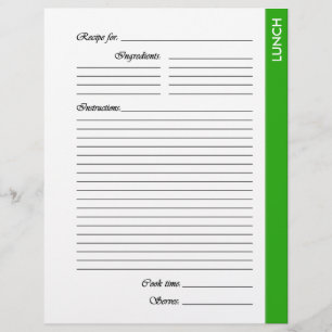 Pages de recette recto vertes LUNCH