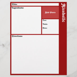 Pages de recette (rouge foncé)
