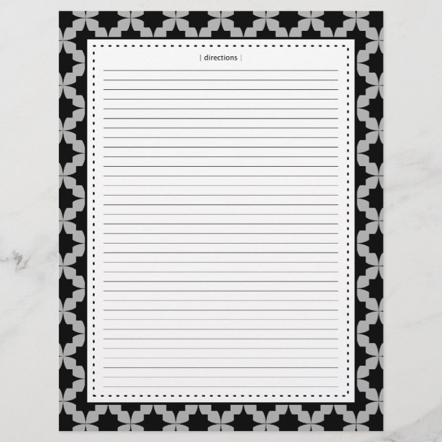 Pages de recette supplémentaires Black Retro Star (Devant)