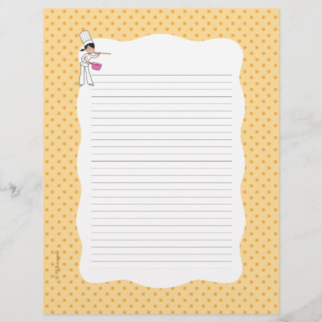 Pages de recettes avec dossier décoratif (Devant)