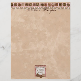 Pages de recettes de prière et de chocolat pour le