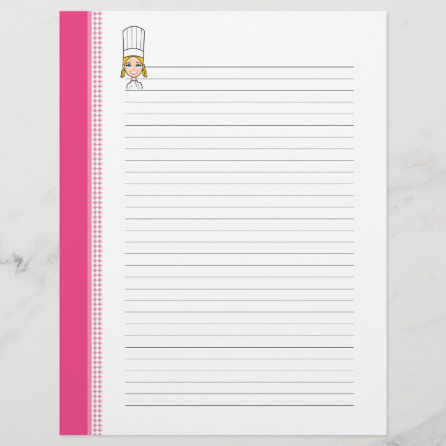 Pages de recettes mignonnes pour les Classeurs de  (Devant)