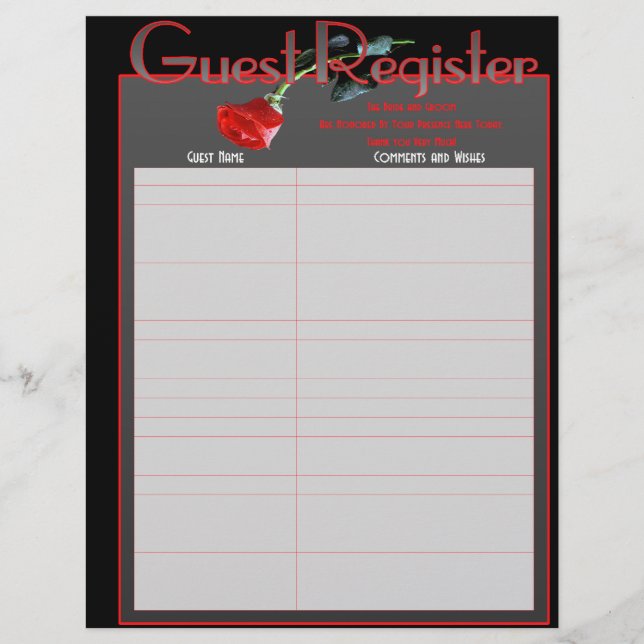 Pages du livre d'or de l'album de mariage (Devant)