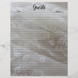 Pages du livre d'or en dentelle nuptiale
