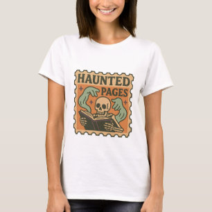 Pages Hantées T-Shirt - Gothic Academia Skeleton