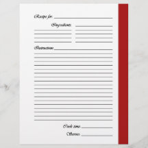 Pages Recettes recto verso rouges