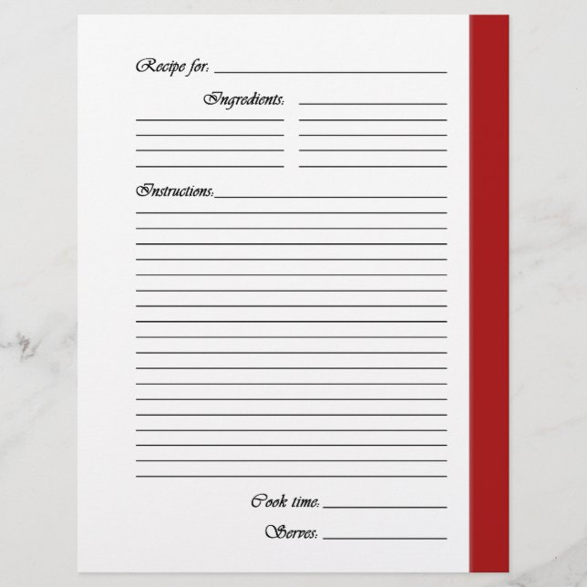 Pages Recettes recto verso rouges (Devant)