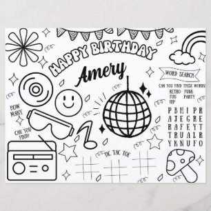 Pages super de coloration Rétro Anniversaire