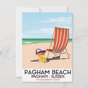 Pagham Beach Sussex Vintage-Reiseplakat Einladung