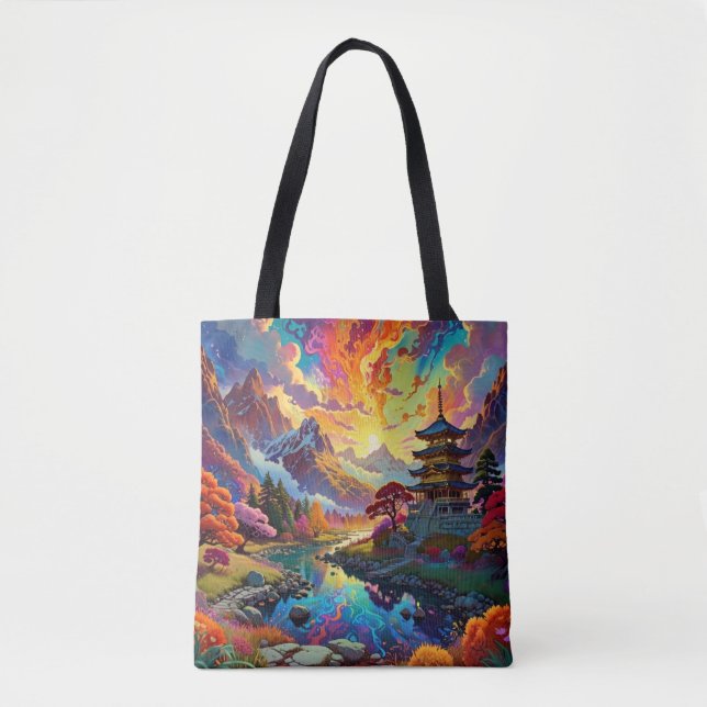 Pagoda and Coloured Landscape Tasche (Vorderseite)