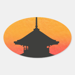 Pagoda Japan Kyoto Ovaler Aufkleber