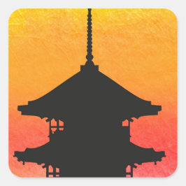 Pagoda Japan Kyoto Quadratischer Aufkleber