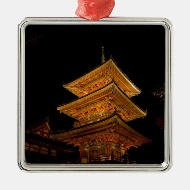 Pagoda Japan Kyoto Silbernes Ornament (Vorne)