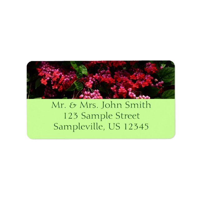 Pagode Blume farbenfroh rot und rosa Adressaufkleber (Vorne)