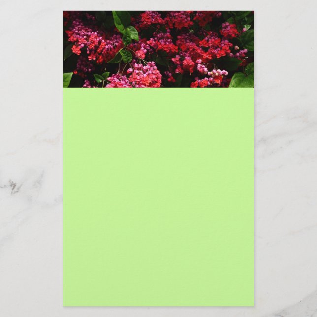 Pagode Blume farbenfroh rot und rosa Briefpapier (Vorderseite)
