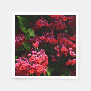 Pagode Blume farbenfroh rot und rosa Serviette