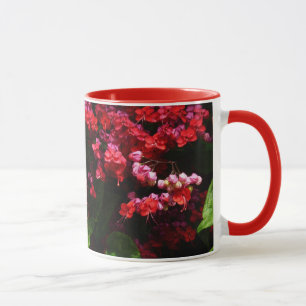 Pagode Blume farbenfroh rot und rosa Tasse