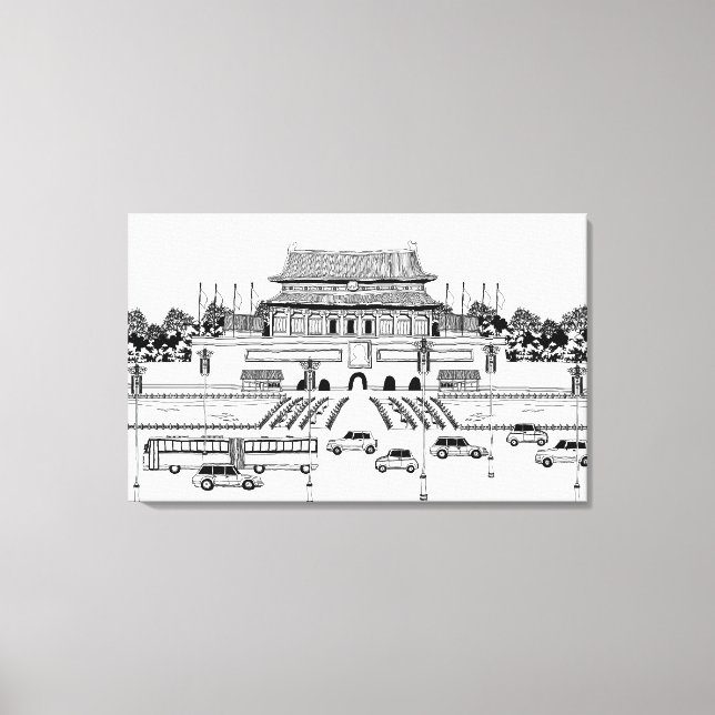 Pagode-Fahrzeuge Leinwanddruck (Vorderseite)
