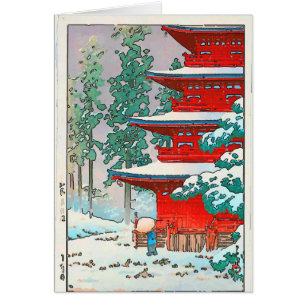 Pagode japonaise en neige