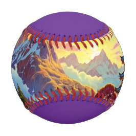Pagode und farbenfrohe Landschaft Baseball