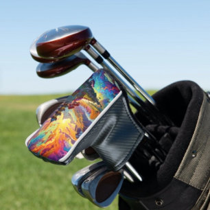 Pagode und farbenfrohe Landschaft Golf Headcover