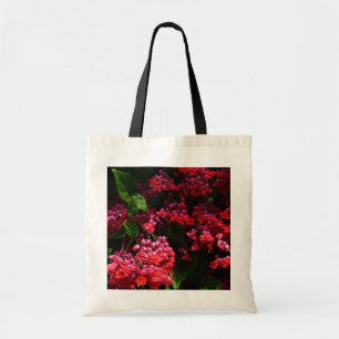 Pagodenblumen Farbige rote und rosa Töne Tragetasche