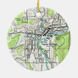 Pagosa Springs CO Karte Keramik Ornament