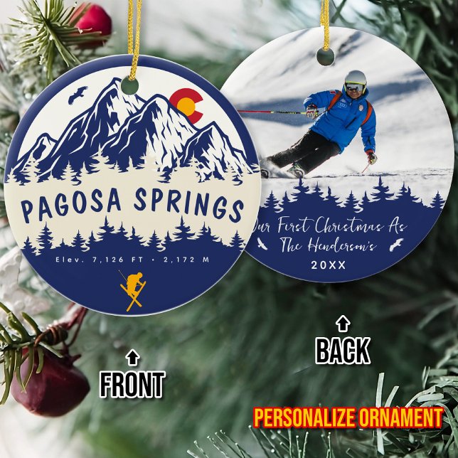 Pagosa Springs Colorado Flag Skifahren Keramik Ornament (Von Creator hochgeladen)