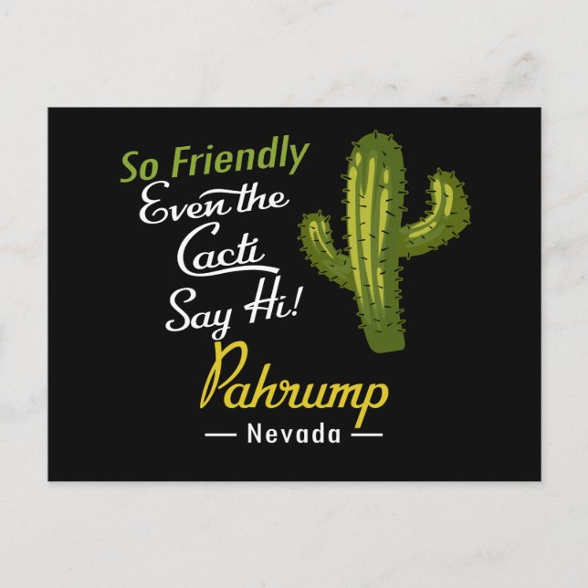 Pahrump Cactus Funny Retro Postkarte (Vorderseite)