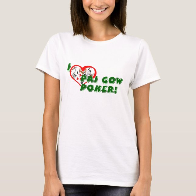 Pai Gow Spaghettispitze des Poker-Liebhabers T-Shirt (Vorderseite)