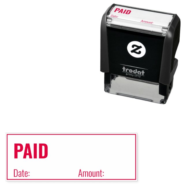 PAID Date Amount and Border Business Template Permastempel (Beispiel)