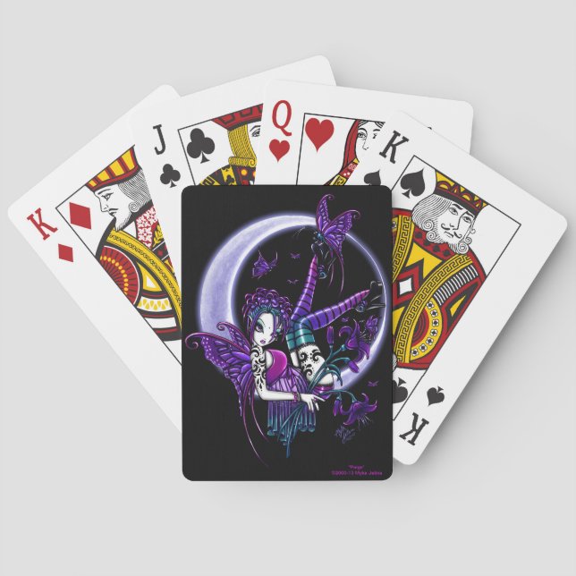 Paige Crescent Moon Butterfly Fairy Playing Cards Spielkarten (Rückseite)