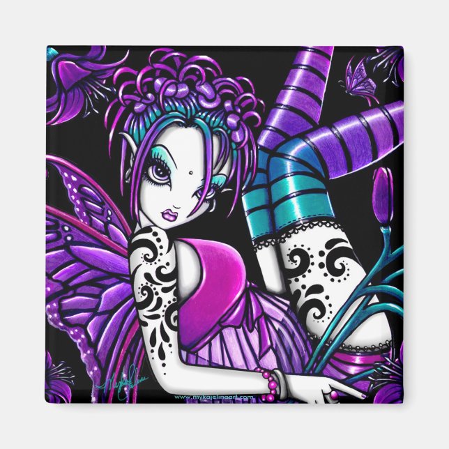 "Paige" Gothic Tattoo Fairy Art Magnet (Vorne)