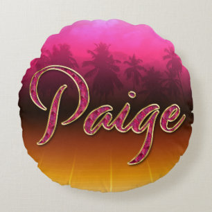 Paige prénom nom coussin rose doré