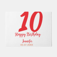 10e anniversaire ajouter nom date année rouge modè