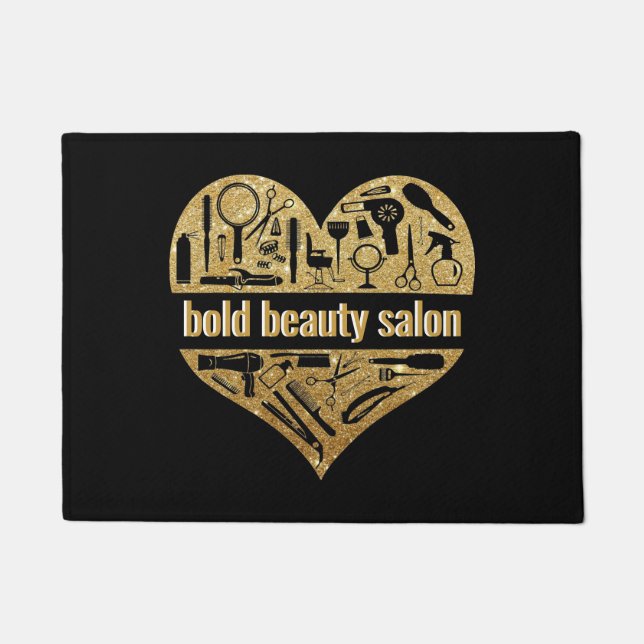 Paillasson 14k Gold Beauté Salon Parties scintillant Coeur Co (Devant)