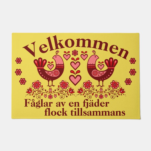 Paillasson 2 fjäder folklorique d'en de Fåglar poids du (Devant)