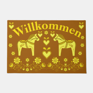 Paillasson 2 Folk Friesian, or/Bronze Willkommen, bienvenue