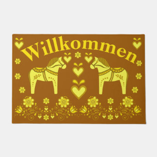 Paillasson 2 Folk Friesian, or/Bronze Willkommen, bienvenue