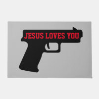 2A - JÉSUS VOUS AIME Porte Mat