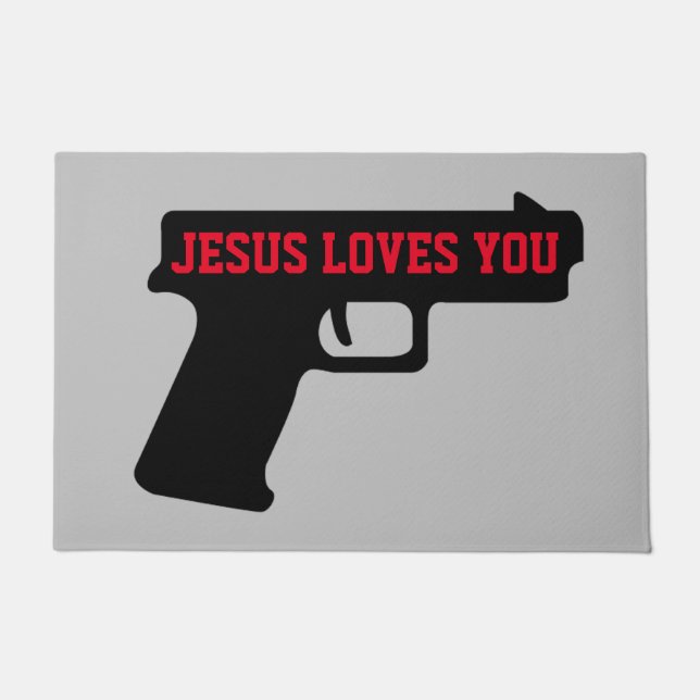 Paillasson 2A - JÉSUS VOUS AIME Porte Mat (Devant)