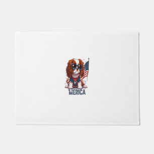 Paillasson 4 juillet Cavalier King Charles Spaniel Chien Meri