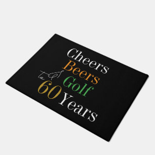 Paillasson 60e anniversaire Golf Cheers Bières Black Gold