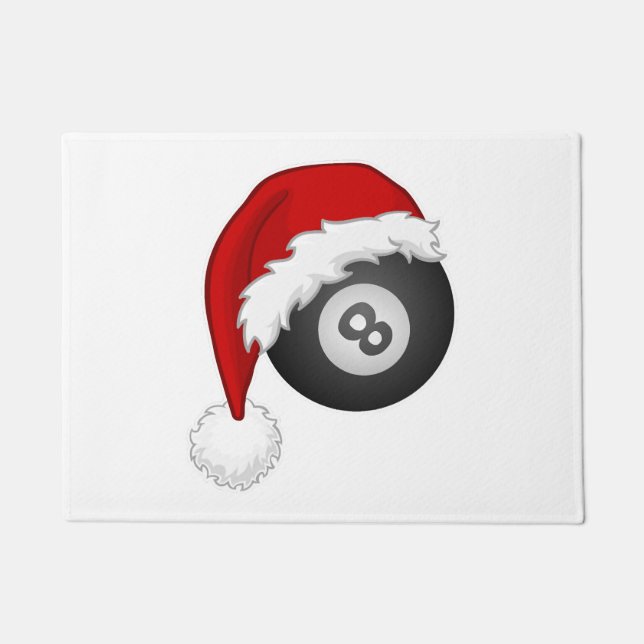Paillasson 8 Ball Santa hat Funny noël billard snooker (Devant)