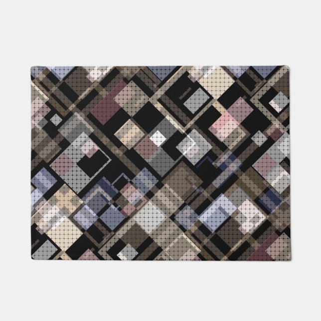 Paillasson Abstrait, beige, noir, plaid (Devant)