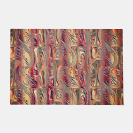 Paillasson Abstrato entalhado em salmão e vermelho gradiente