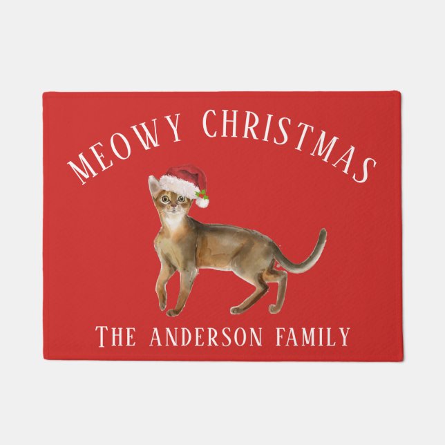Paillasson Abyssinian Chat Meowy Noël (Devant)