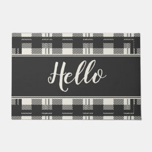 Paillasson Accueil Bonjour Buffalo Plaid Doormat Design
