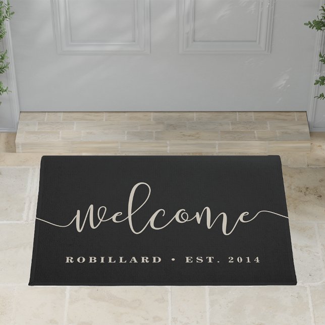 Paillasson Accueil chaleureux | Calligraphie moderne personna (Créateur téléchargé)
