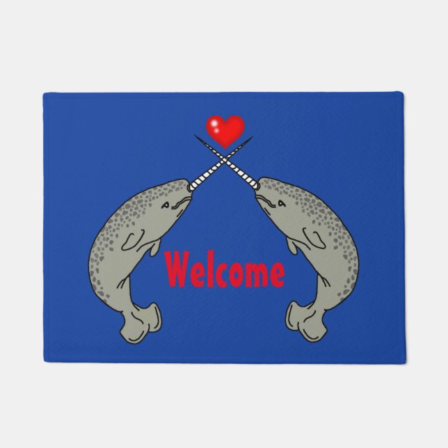 Paillasson Accueil croisé de Narwhal de klaxon (Devant)